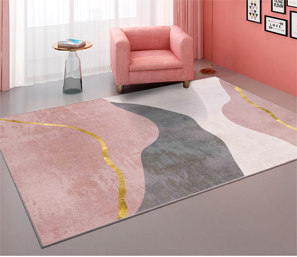 Outdoor Furniture For Cafe - VIKAMA Modern Eenvoudig Roze Woonkamer Tapijt