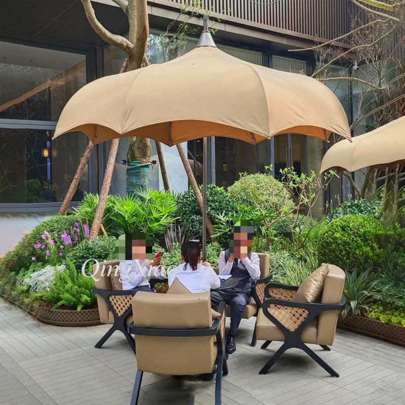 Outdoor Furniture For Cafe - Gebogen offset cantilever parasol waterdicht anti-UV