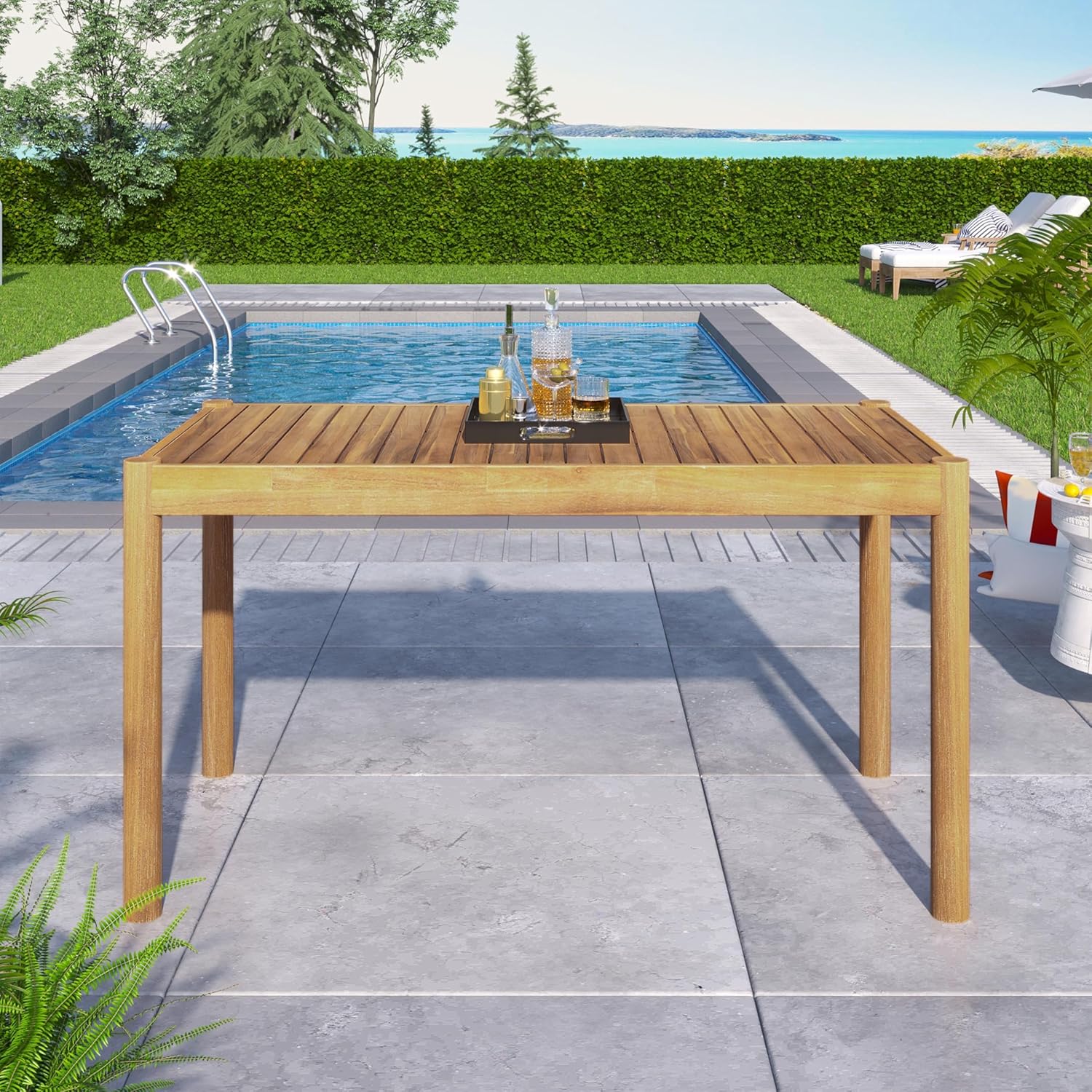 Outdoor Furniture Easy To Clean - Massief acaciahouten buitentafel voor 4-6 personen,