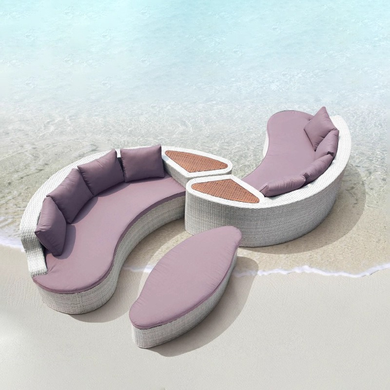 Outdoor Furniture Exhibition - Ronde rotan bank, tentoonstellingshalbank, buitenbank van