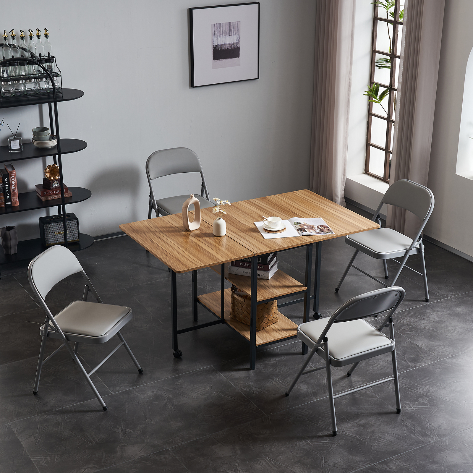 Outdoor Furniture Exhibition - 6 stuks elegante opvouwbare ijzeren en