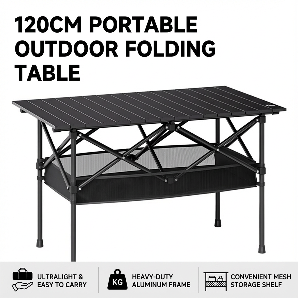 Outdoor Furniture Australia - Draagbare opvouwbare buitentafel, 95 cm/120 cm