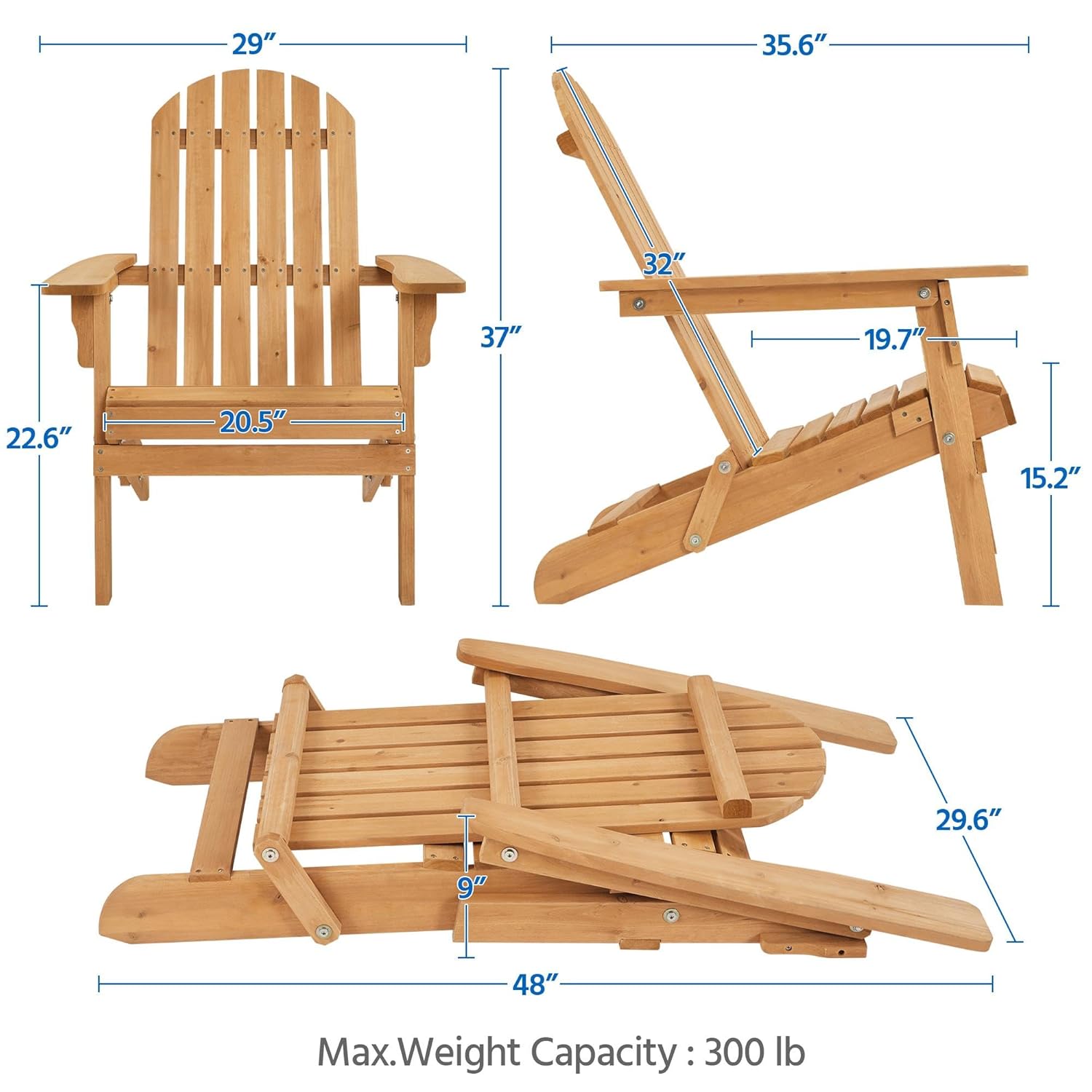Opvouwbare Adirondack-stoelens - Outdoor Furniture Set With Fire Pit recensie en prijs