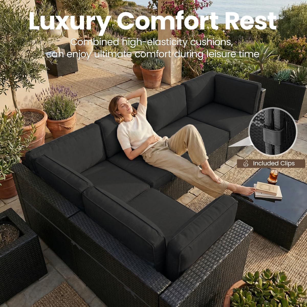 8-delige tuinmeubelset met 44  - Outdoor Furniture Set With Fire Pit recensie en prijs