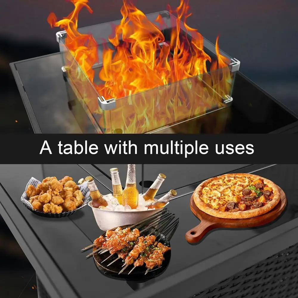 Wicker tuinmeubelenset, rotan  - Outdoor Furniture Set With Fire Pit recensie en prijs