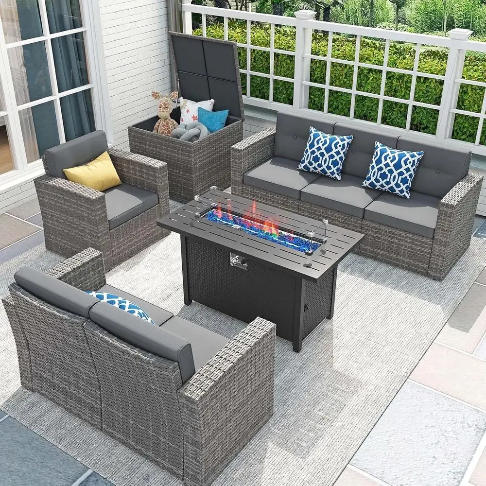 8-delige tuinmeubelenset met 4 - Outdoor Furniture Set With Fire Pit recensie en prijs