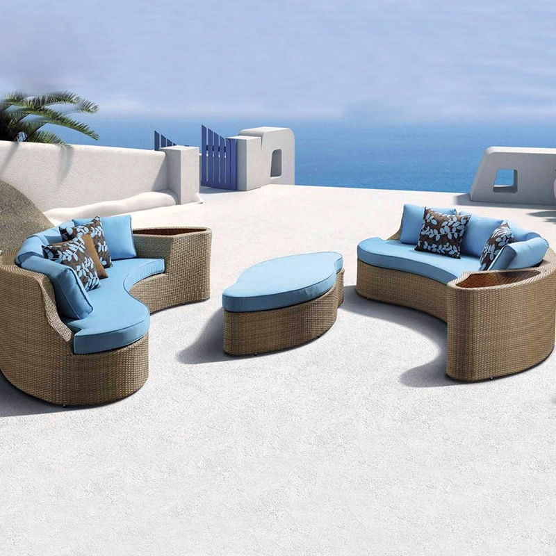 Ronde rotan bank, tentoonstell - Outdoor Furniture Exhibition recensie en prijs