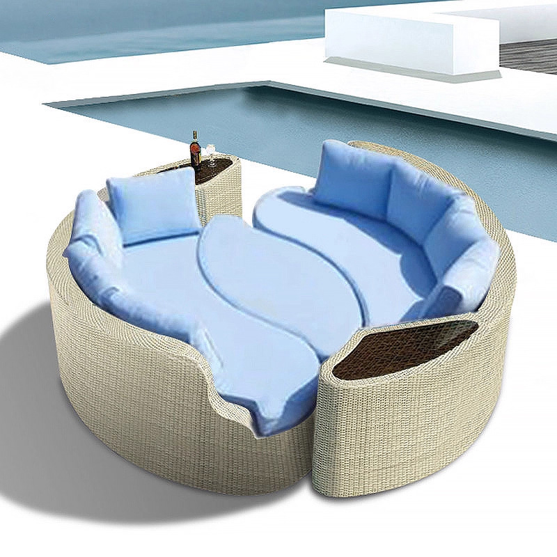 Ronde rotan bank, tentoonstell - Outdoor Furniture Exhibition recensie en prijs