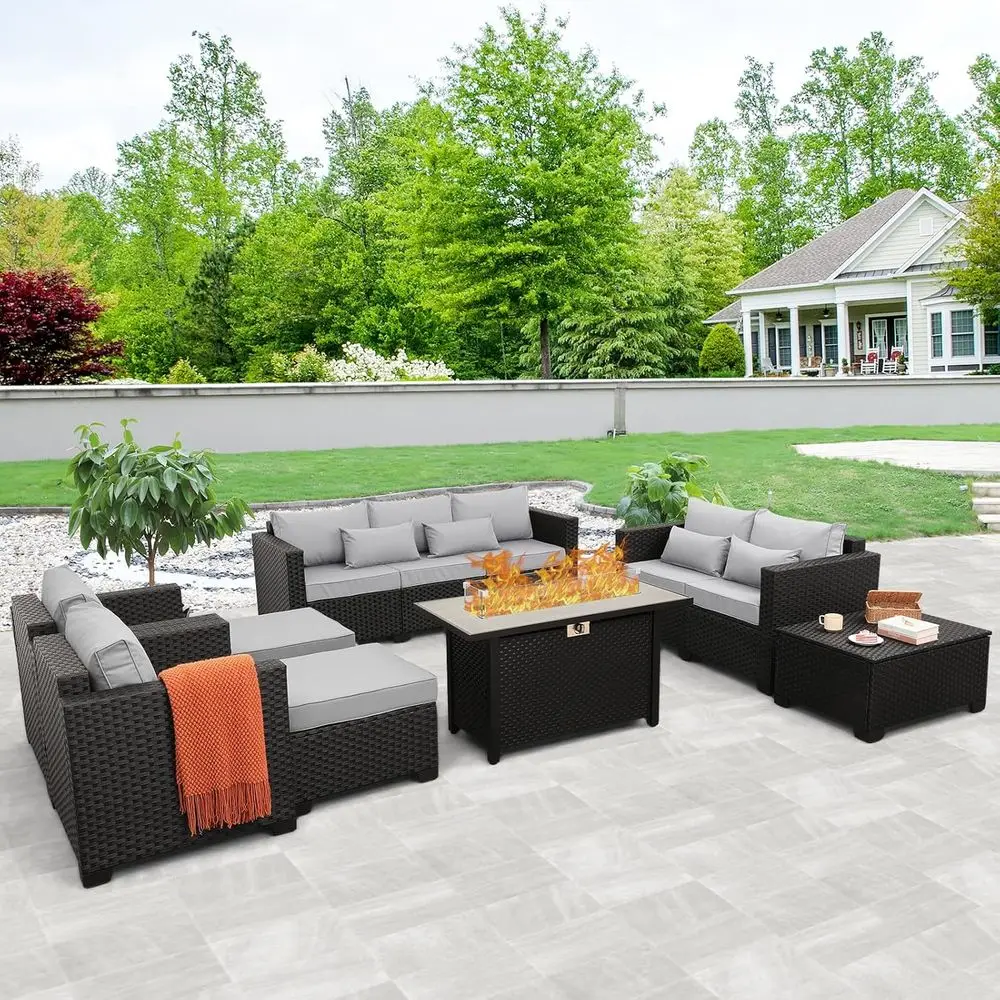 8-delige tuinmeubelset met 600 - Outdoor Furniture Set With Fire Pit recensie en prijs