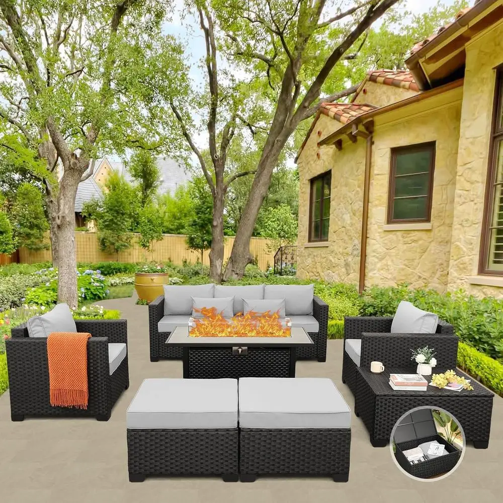 45-delige tuinmeubelset met 7  - Outdoor Furniture Set With Fire Pit recensie en prijs
