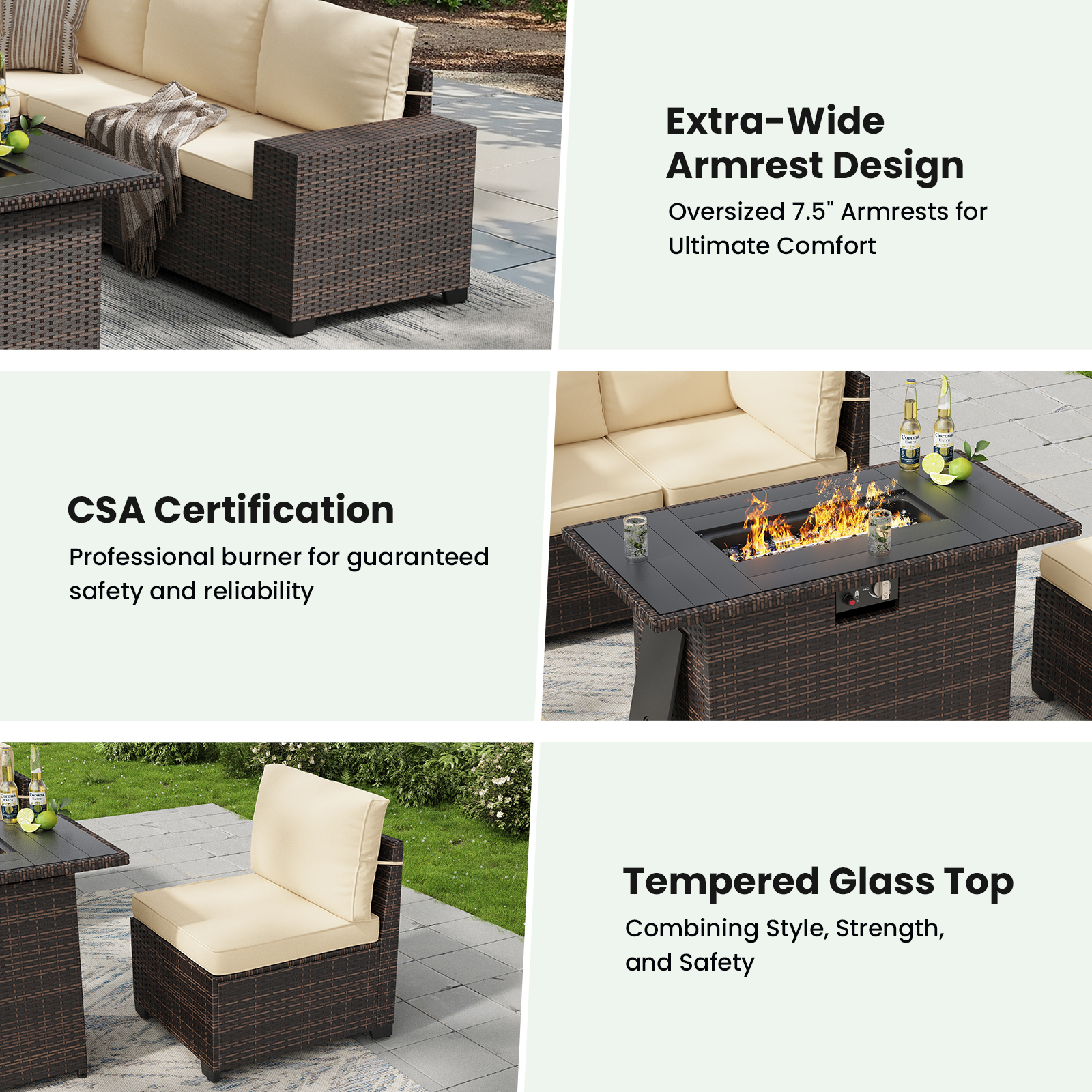 7-delige terrasmeubelset met 4 - Outdoor Furniture Set With Fire Pit recensie en prijs