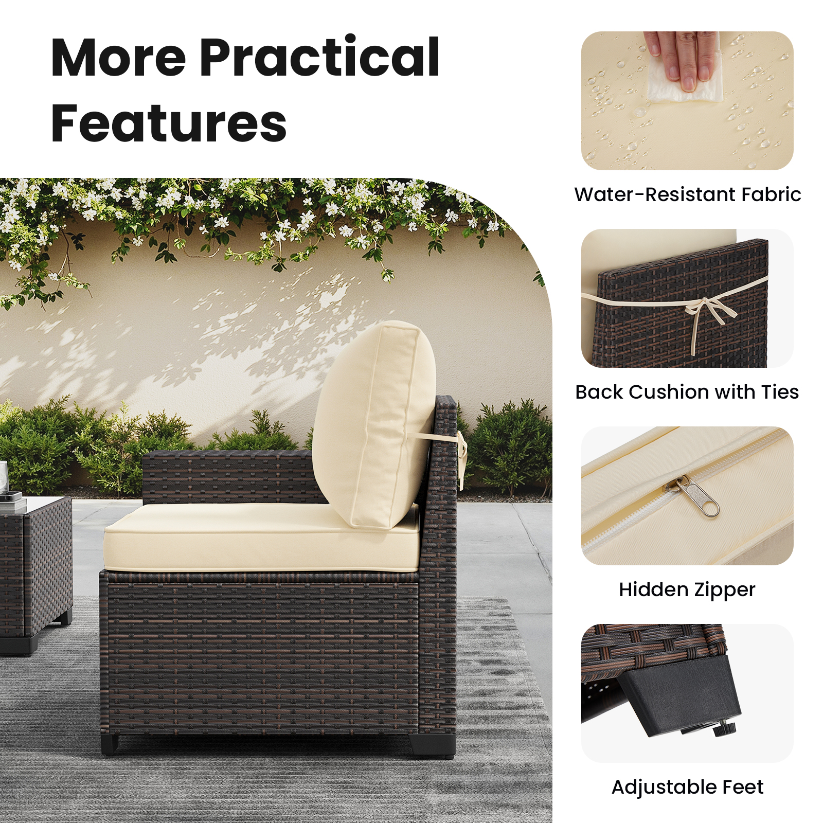 7-delige terrasmeubelset met 4 - Outdoor Furniture Set With Fire Pit recensie en prijs