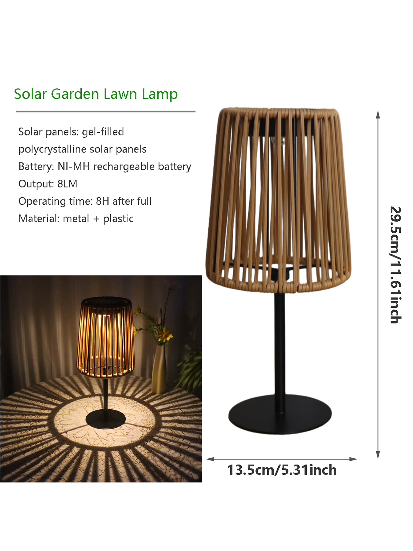 Handgeweven rotan zonnelamp, d - Outdoor Furniture For Cafe recensie en prijs